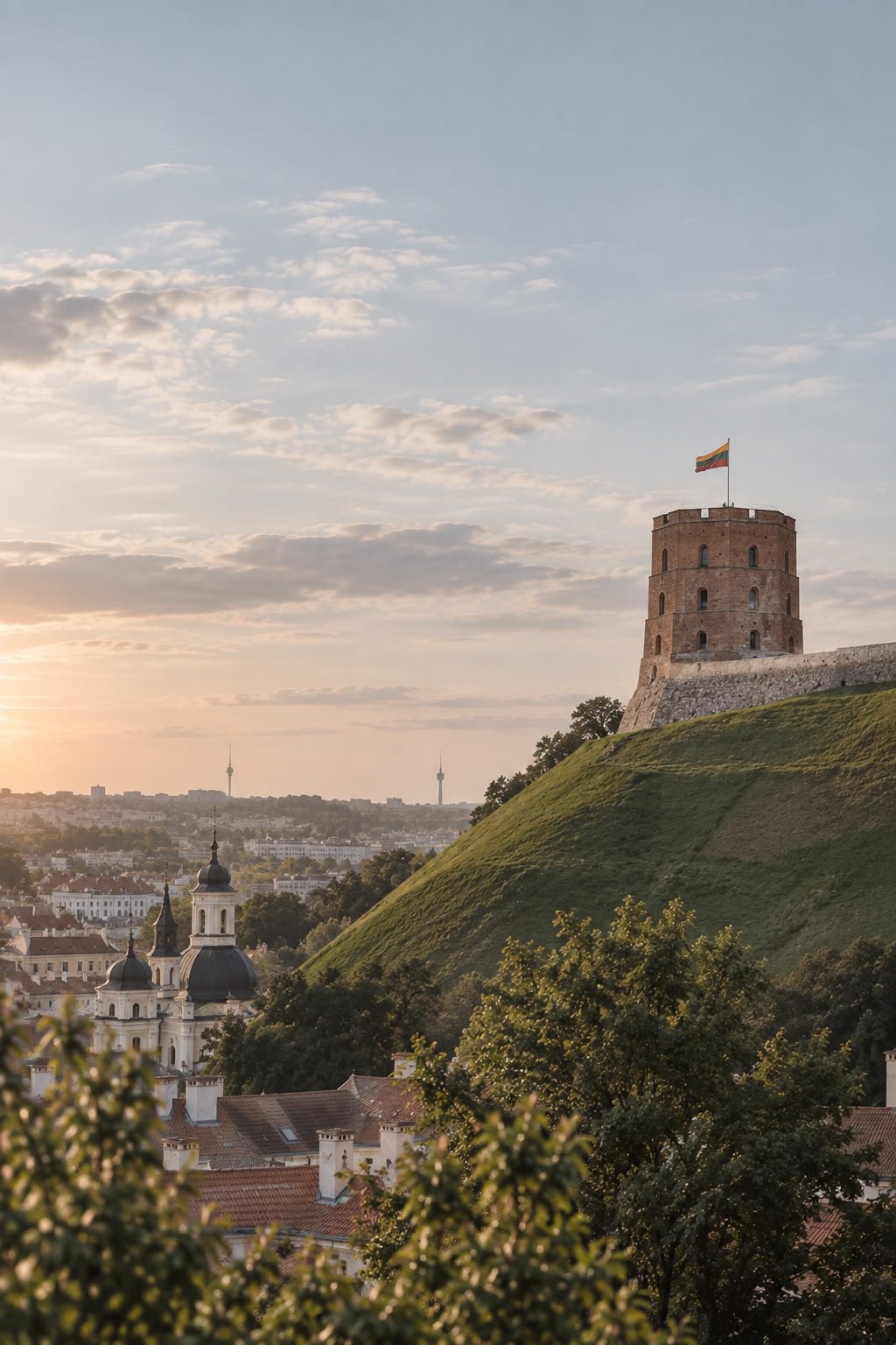 Gediminas Tower above Vilnius, Lithuania